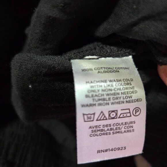 EUC LOFT BLACK COTTON GAUZY SHORTS WITH POCKETS SZ LARGE WOMENS - Picture 9 of 12